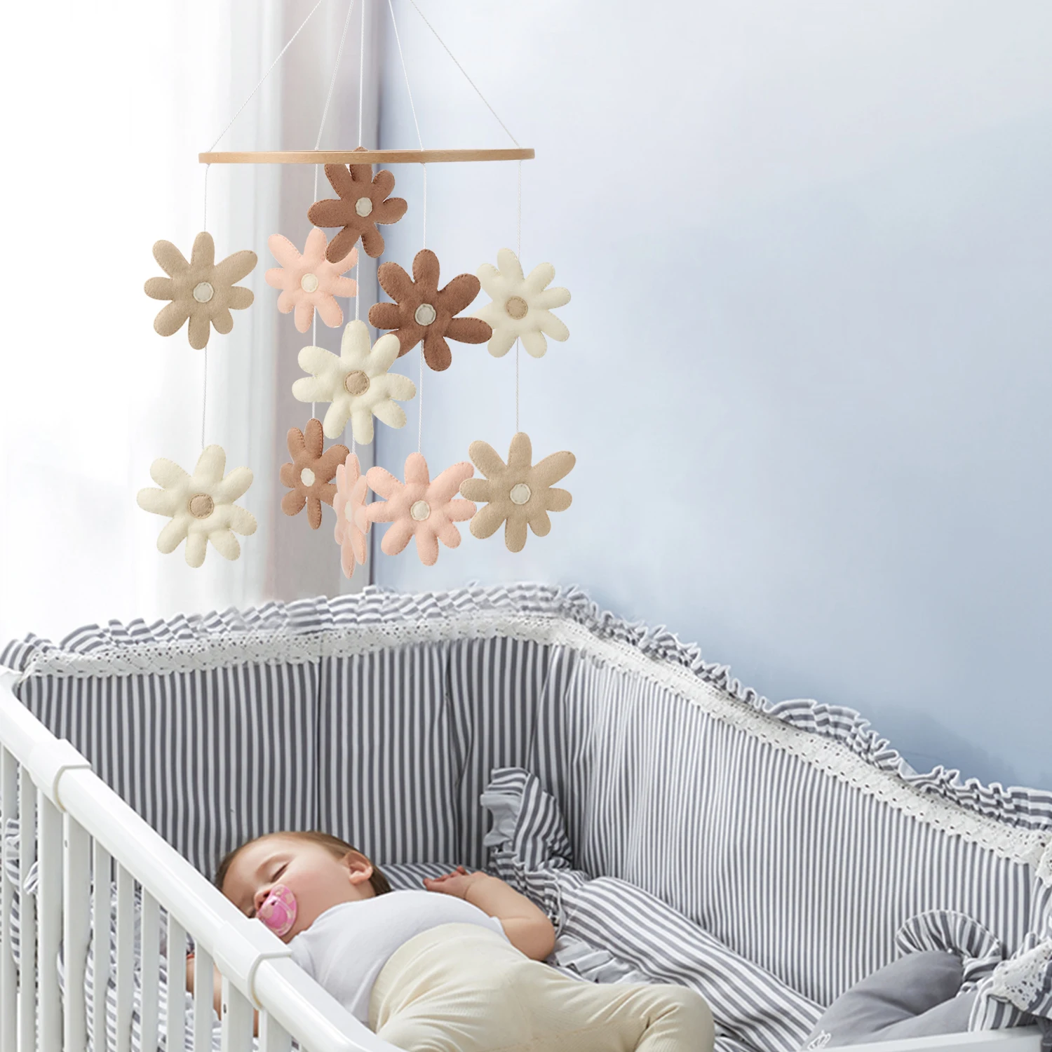 Crib Mobile For Girls Boho Bear Crib Mobile – Handmade Felt