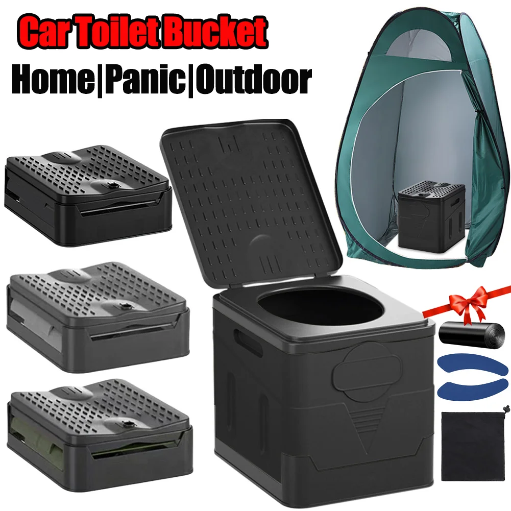 Car Toilet Bucket Outdoor Emergency Sanitation Product Strong Bearing Capacity Trash Can Stool Portable Toilet for Adults & Kids