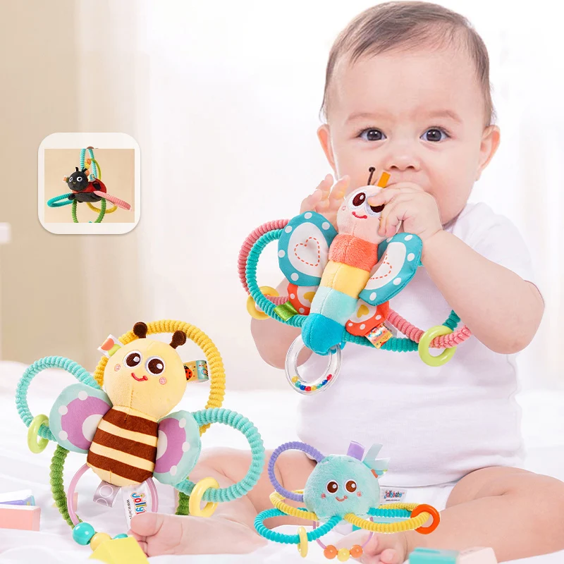 Baby Rattles Cartoon Animal Handbells 0 12 Month Infants Grip Training Early Educational Toys Newborn Hand Rattle Toys Gift - 2