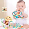Baby Rattles Cartoon Animal Handbells 0 12 Month Infants Grip Training Early Educational Toys Newborn Hand Rattle Toys Gift 1