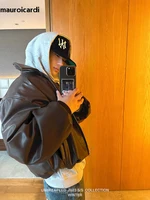 Mauroicardi Spring Autumn Cool Handsome Oversized Short Thickened Warm Soft Black Pu Leather Jacket Men Luxury Designer Clothes 1