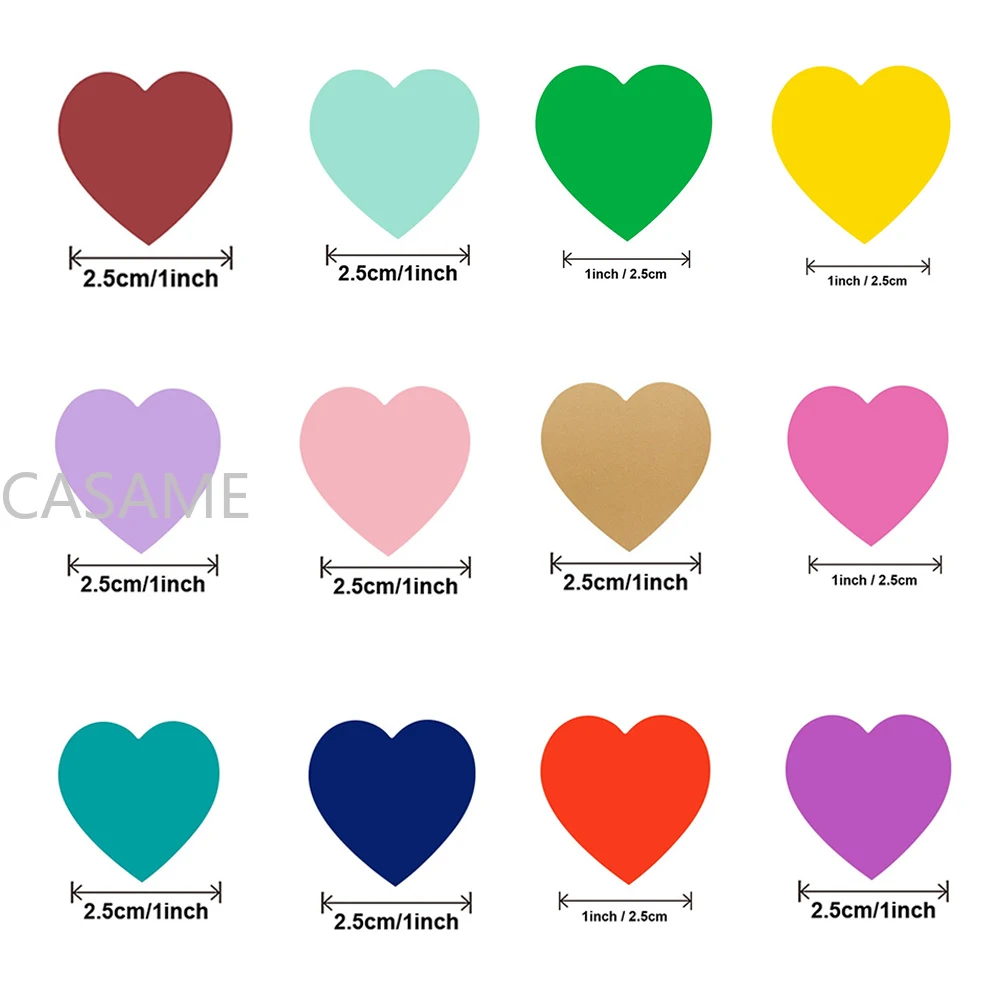 Love Stickers, 1.5 Inches Large Assorted Heart Shape Pattern Adhesive  Stickers for Wedding Anniversaries Party Note Gift Packaging Thank You  Small