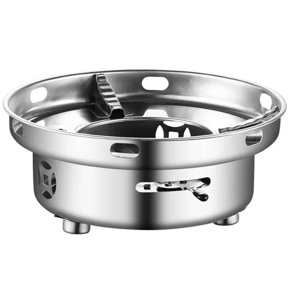 

Alcohol Stove Outdoor Cookware Home Burner Camping Hotpot Small Stainless Steel for Picnic Potable