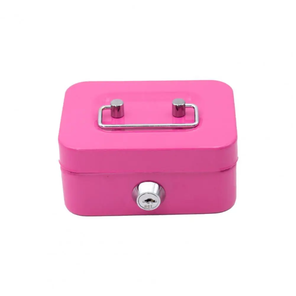 Durable Piggy Bank Piggy Bank with Key Portable Cash Box Safe Mini Money Security Lock Case for Coins Changes Storage