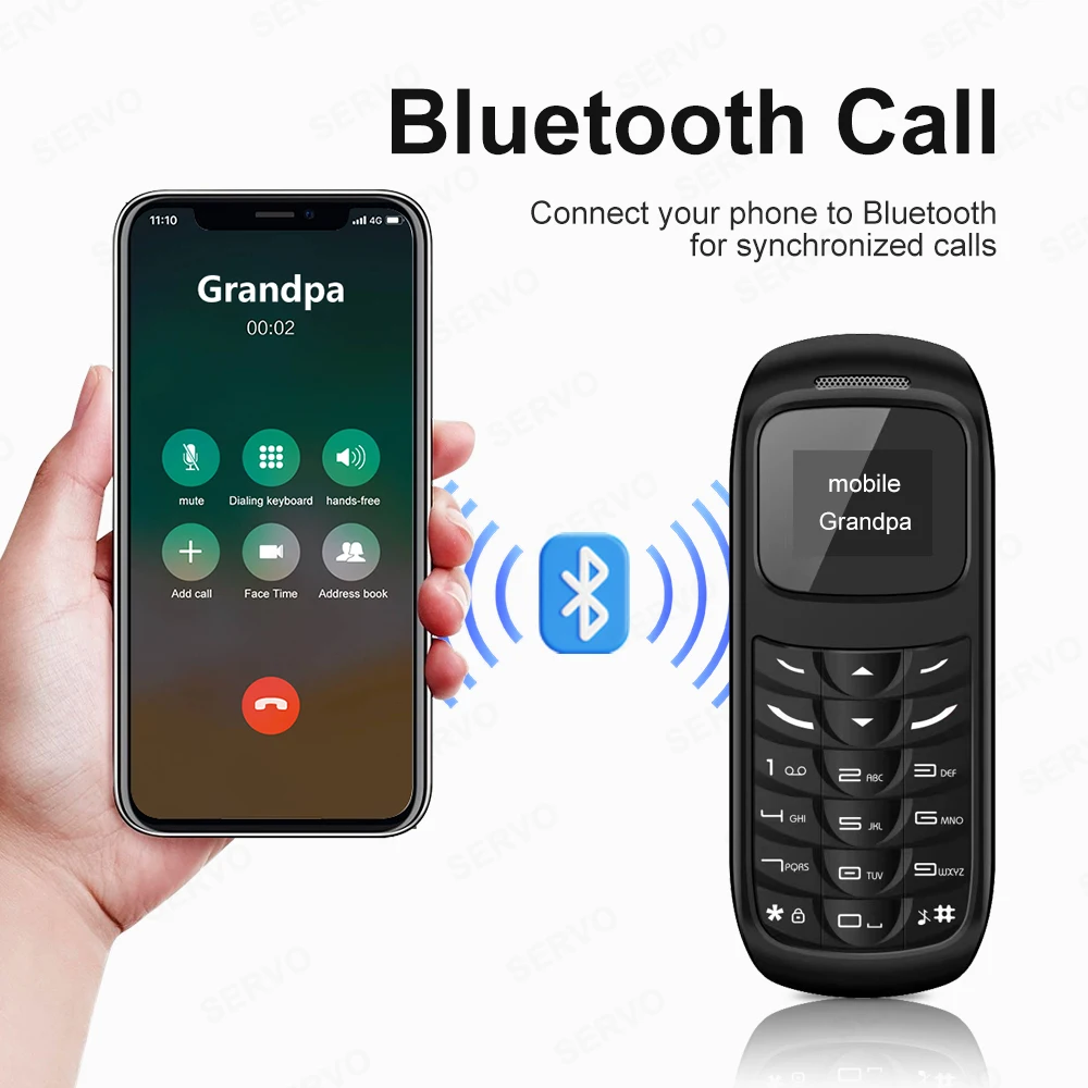 SERVO BM70 Mini Back-up Mobile Phone Dual SIM Standby Magic Voice Call Recording Blacklist Alarm Clock 2G Super Small Cellphones