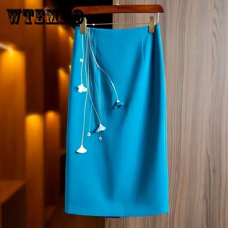 

Длинная Юбка-миди с цветочной вышивкой, с высокой талией