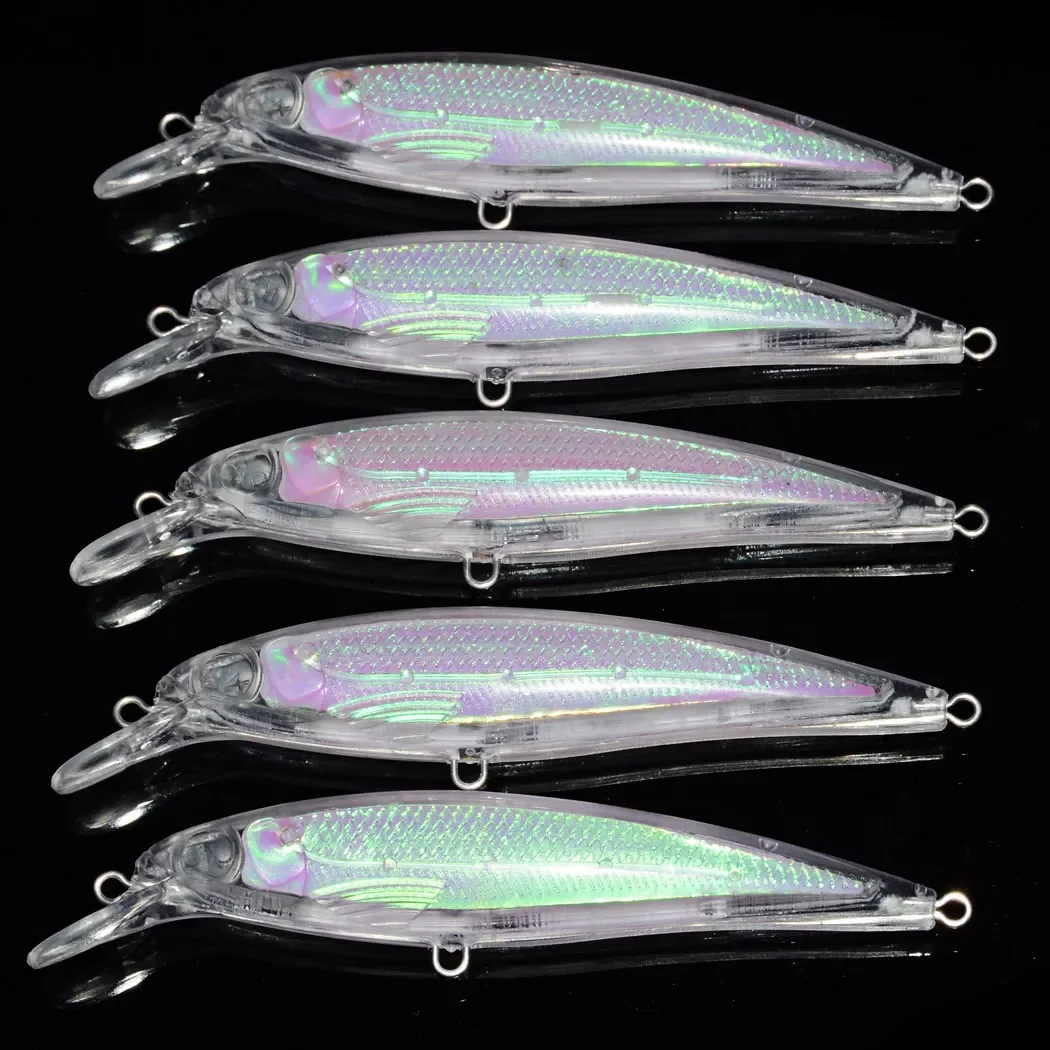 10 Wobbler Da Pesca Crankbait 9,5cm 14,6g Non Verniciati Bianchi Per Luccio E Spigola
