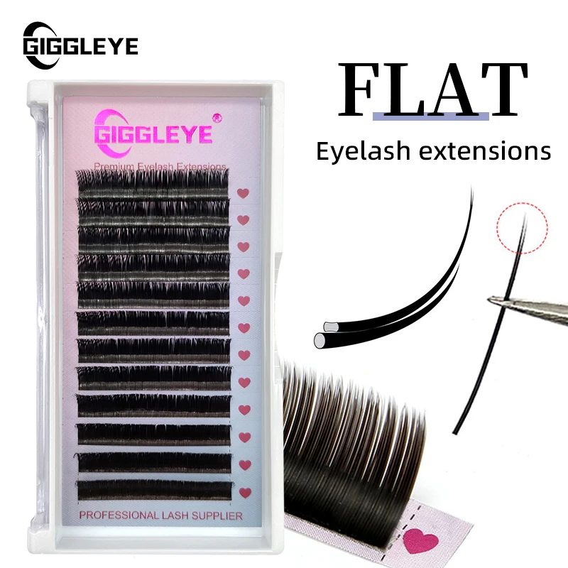 

New Giggleye 12 Rows Faux mink Black eyelashes individual Flat eyelash lashes soft eyelash extension False eyelash