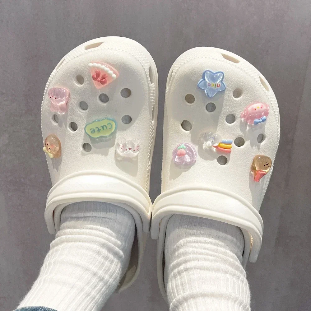 รูปสินค้า ชุดตกแต่งรองเท้า DIY 3D น่ารัก สายรุ้ง หมี