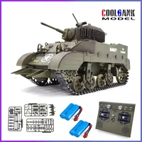 COOLBANK RC Tank 1/16 Scale 2.4ghz U.S. M5A1 Stuart Light Tank Model, Remote Control Tanks with Sound and Light  for Boys Adults 1