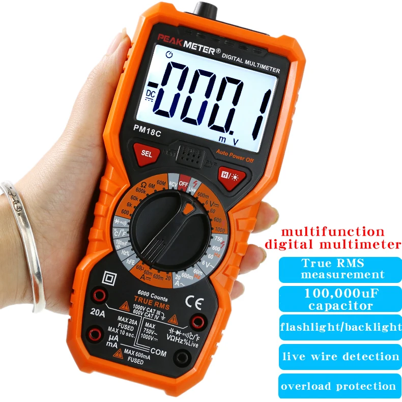 Peak meter pm18c Überlast schutz multimeter, hochpräzises Digital anzeige multimeter für Elektriker und Haushalts spannung - AliExpress 1420