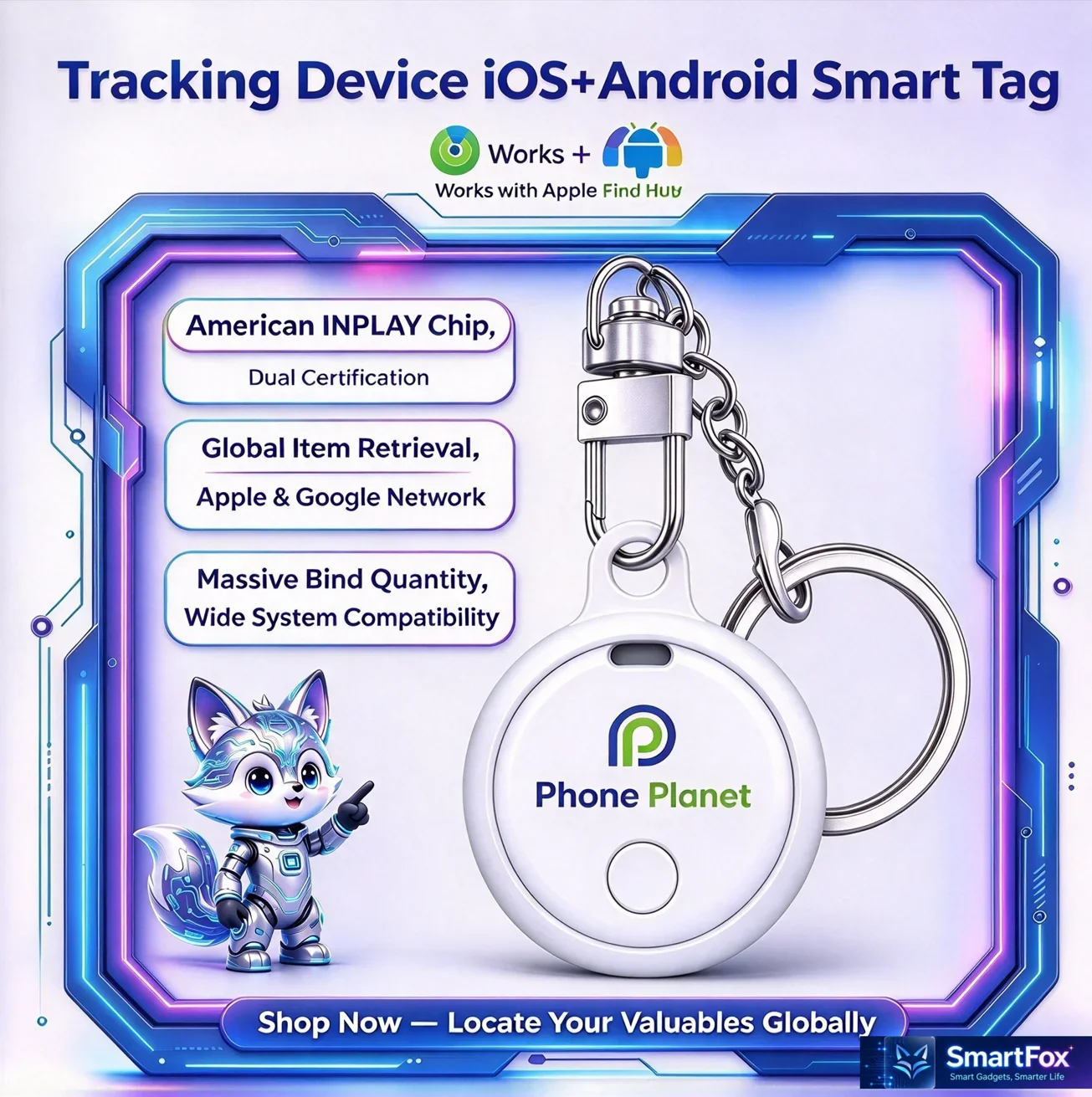 Smart Tag Anti-Lost Locator - Universal Item Tracker for Keys, Luggage, Wallet, and Pets