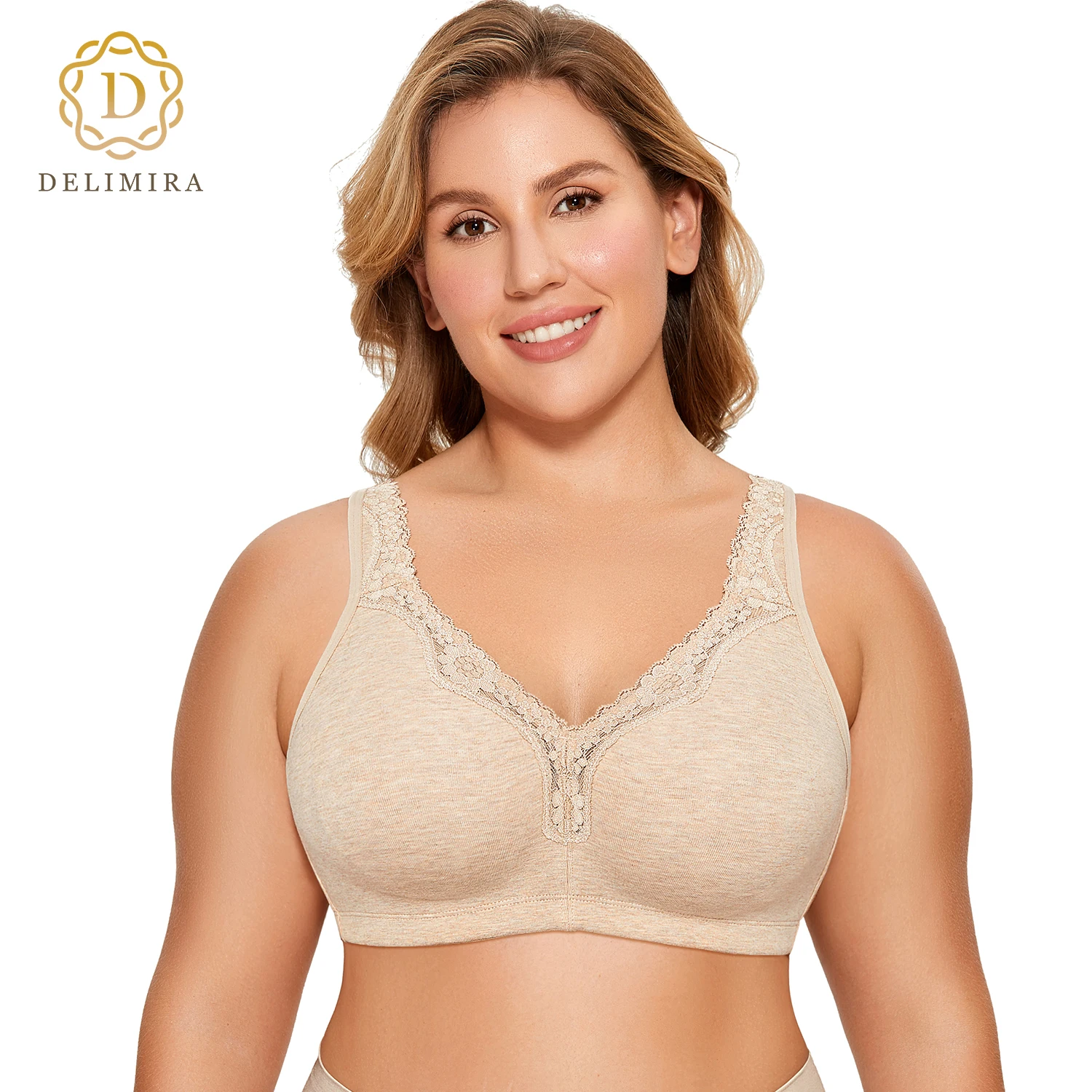 DELIMIRA Women's Plus Size Zero Feel Foam Padded Seamless Comfort WireFree  Bra - AliExpress