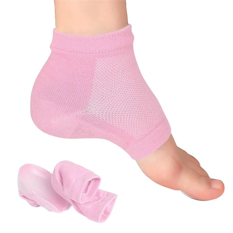 1 Pair Invisible Height Increase Socks Gel Heel Pad Orthopedic Arch Support Heel Cushion Soles Insole Unisex,Pink Easy To Use