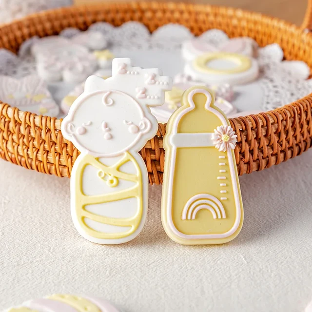 Baby Shower Pastry Cookie Mold  Baby Shower Cookie Cutters - Baby Cookie  Press Stamp - Aliexpress