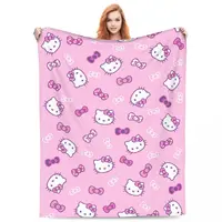Hello Kitty Super Warm Blanket Travel Plush Throw Blanket Novelty Bedroom Flannel Bedspread Sofa Bed Cover 4