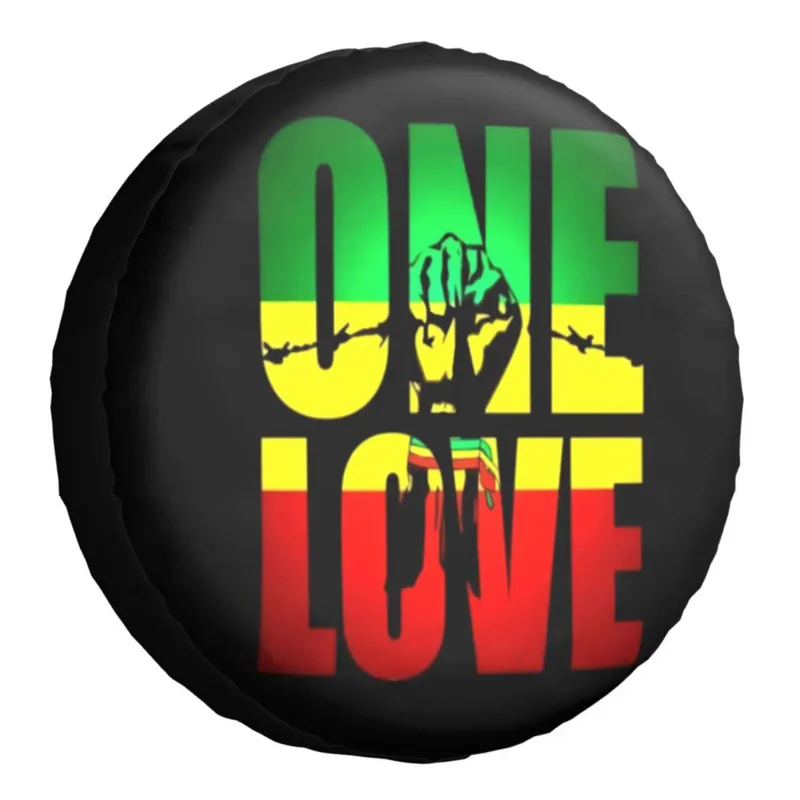 

One Love Jamaica Reggae, запасная крышка для шины, чехол для телефона, Пыленепроницаемый Чехол для колес для Jeep Hummer Mitsubishi 14 "15" 16 "17"
