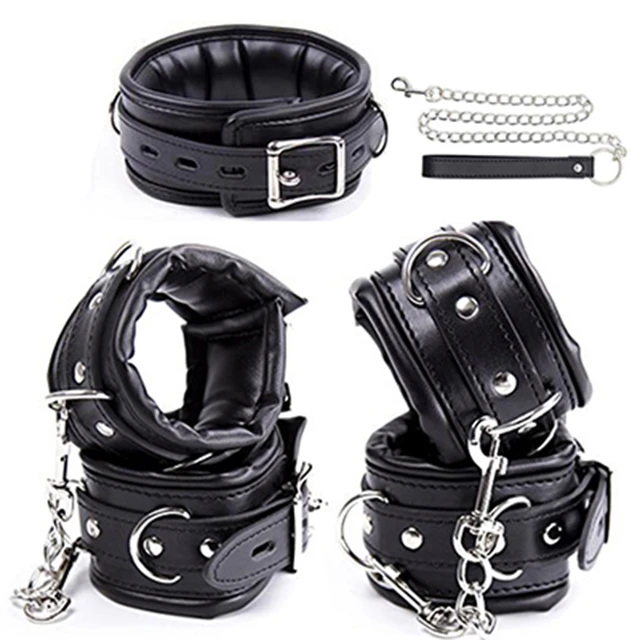 Kit de Bondage para adultos, juego de 7 piezas, puño de mano de bloqueo,  tobillo, SM Collar, BDSM, juguetes eróticos para parejas, herramienta de  juegos sexuales - AliExpress