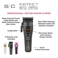 Stylecraft Instinct Professional IN2 Vector Motor Cordless Hair Clipper with Intuitive Torque Control, 3 Modular Lids 2