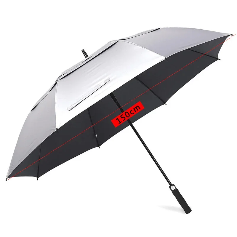 Extra großer Regenschirm Titan Silber Doppels chicht Sonnenschutz Regenschirm Sonnenschirm im Freien großen Strand Golf Regenschirm Angeln Geschenk