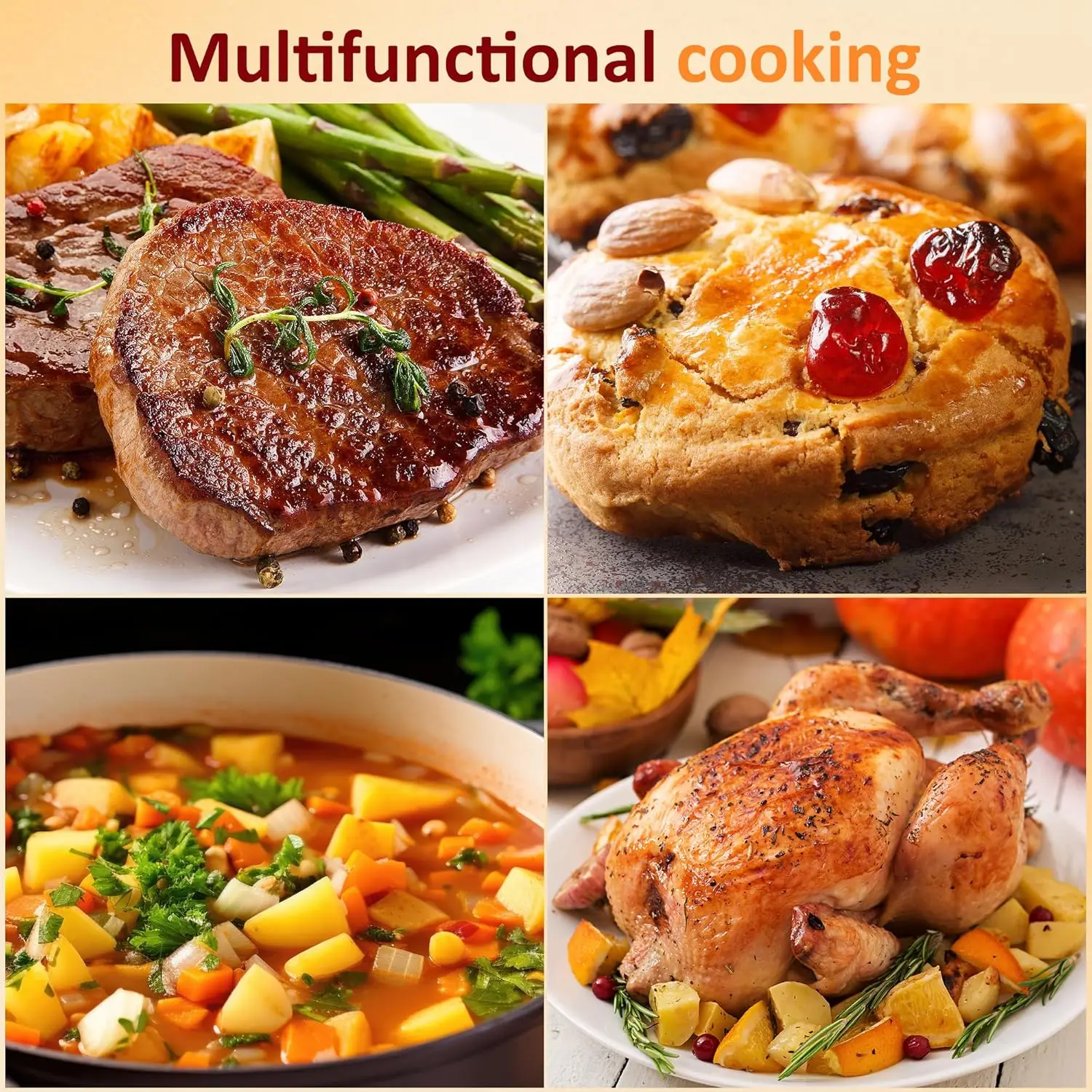 Quart Roasting Oven with Self-Basting Lid Removable Pan,Turkey Roaster Oven with 150 to 450F Temperature Control Cool-Touch Hand 5