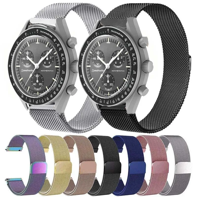 Elegant Milanese Loop Stainless Steel Strap for MoonSwatch - 20mm Magnetic Bracelet Band