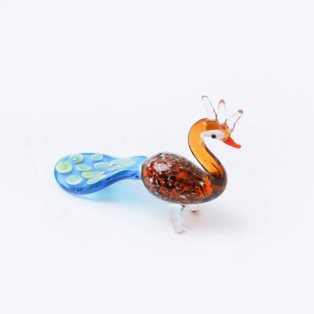 

Стеклянное украшение в виде павлина, модное украшение для дома из красного/синего/фиолетового/янтарного павлина, стеклянные декоративные аксессуары для комнаты