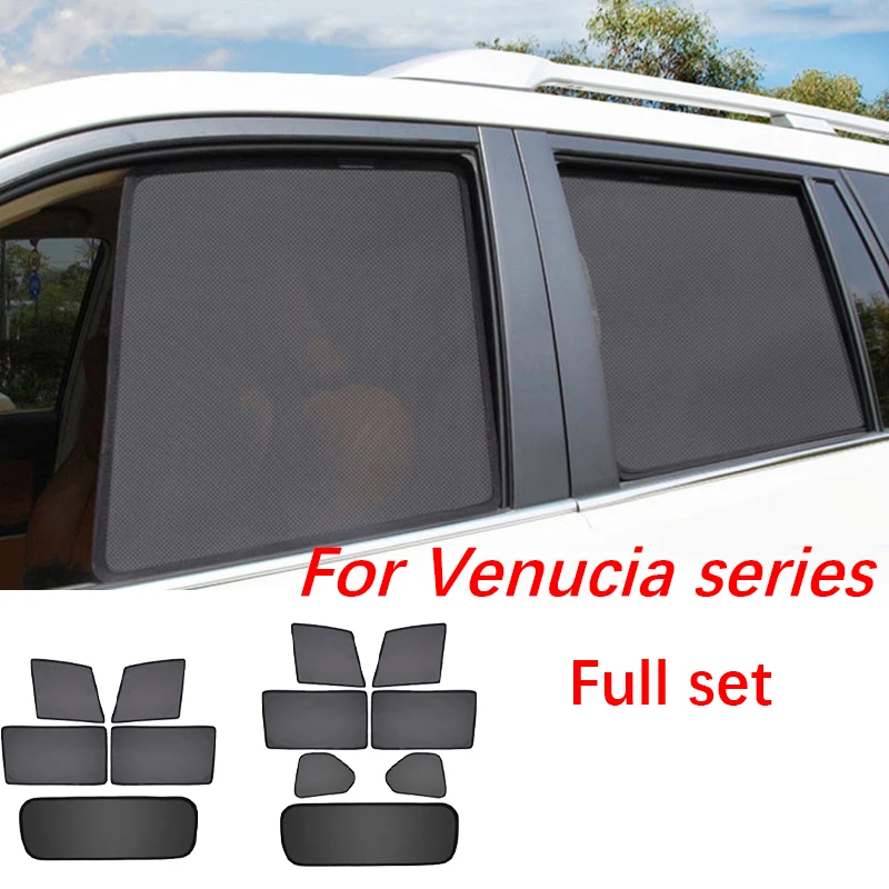 

Full Set Car Sun Shade For Venucia star D50 D60 EV R50 R50S R30 T60 CAR STYLING Car Sun Shade Side Window Gauze Mesh Sunshade