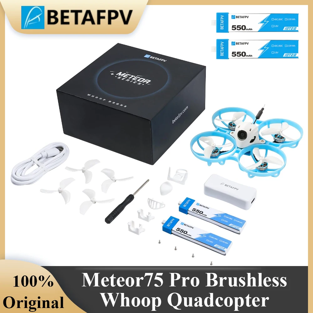 BETAFPV Meteor75 Pro 브러시리스 Whoop 쿼드콥터 ELRS 2.4G PNP 비행기, 미니 FPV RC 드론 1102, 22000KV 모터 C03 FPV 카메라