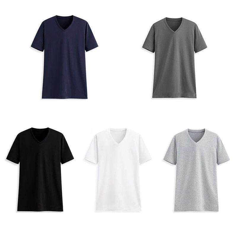 Men's Casual Top Tees V Neck Running Tshirts Summer Short Sleeves Sport Gym Fitness Streetwear Compression Jerseys Sportswear