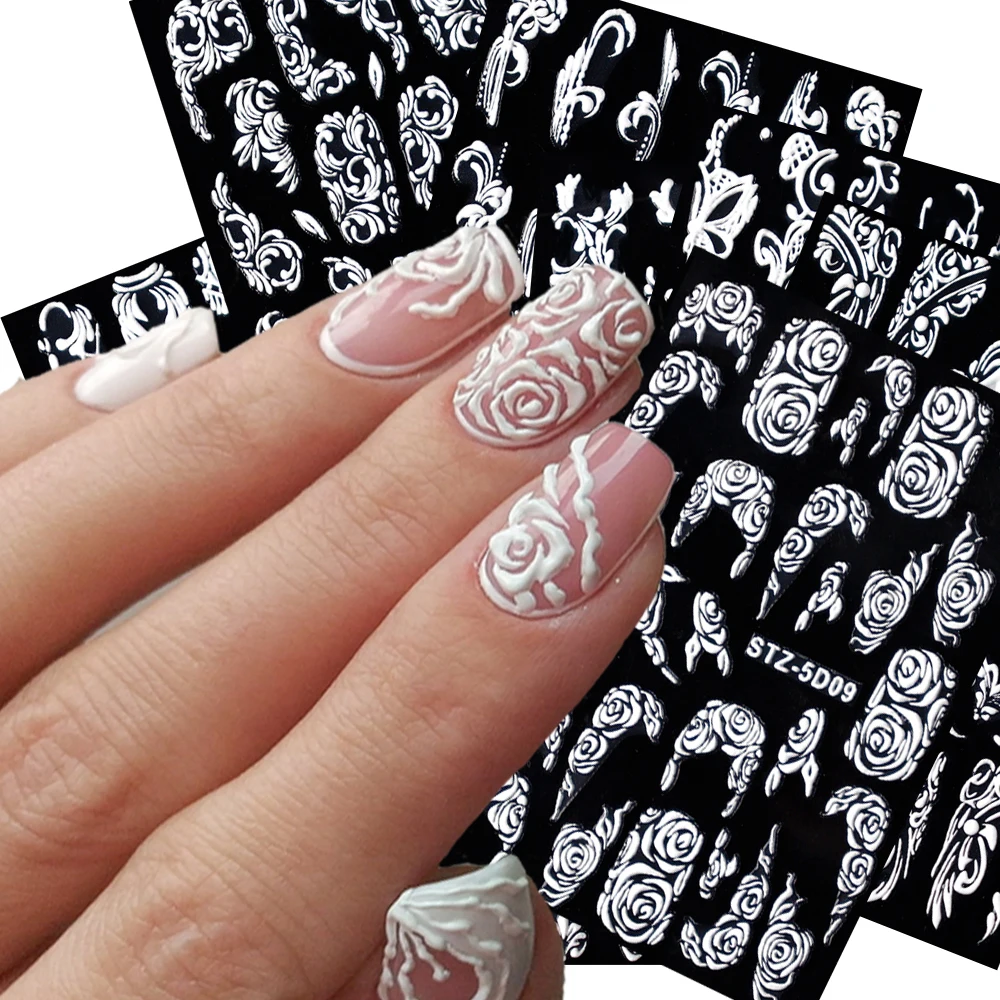 

1Sheets 5D Floating Flower Petals Nail Art Sticker Self-Adhesive 5D Nail Decals "5D" for Items Acrylic Flower, Handmade Flower