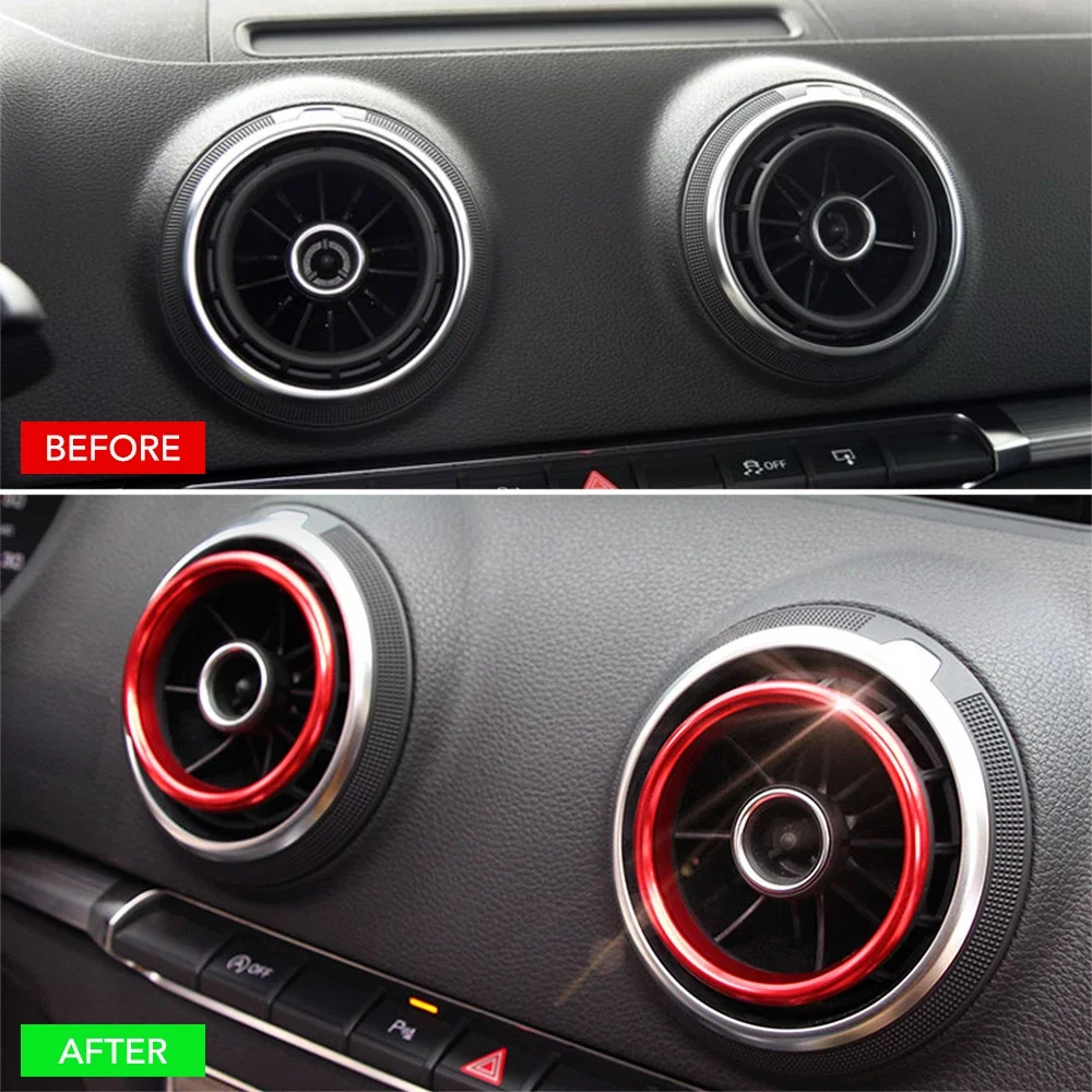 Car Air Center Console Outlet Trim Inner Ring Cover For Audi A3 8V S3 2014-2019 AUDI Q2 Sportback Sedan Accessories Car Styling 5