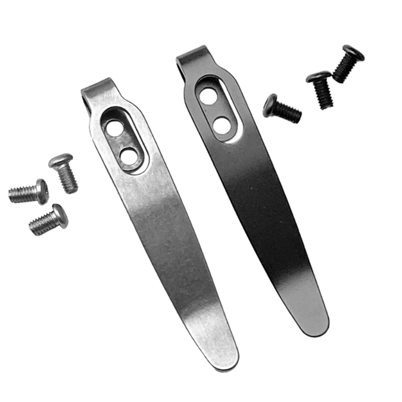 

1Set 420 Stainless Steel Material Knife Back Clip With 3pcs M 2.5 Screws Pocket Waist Clamps For Knives DIY Make Access