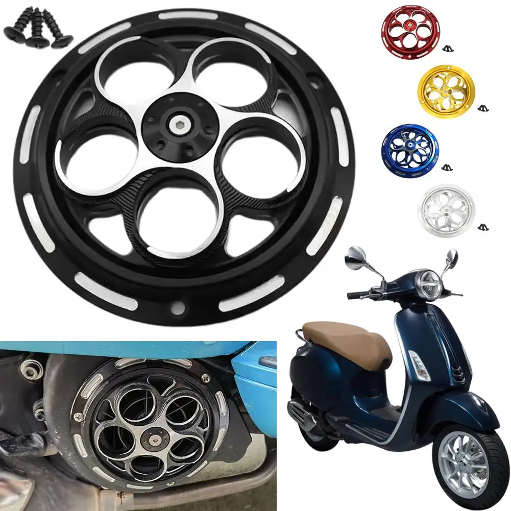 Motorcycle Cooling Fan CNC Motorcycle Fan Cover for vespa Sprint Primavera 150 Modified Engine Cooling Decoration Rust-free Radiator Cover