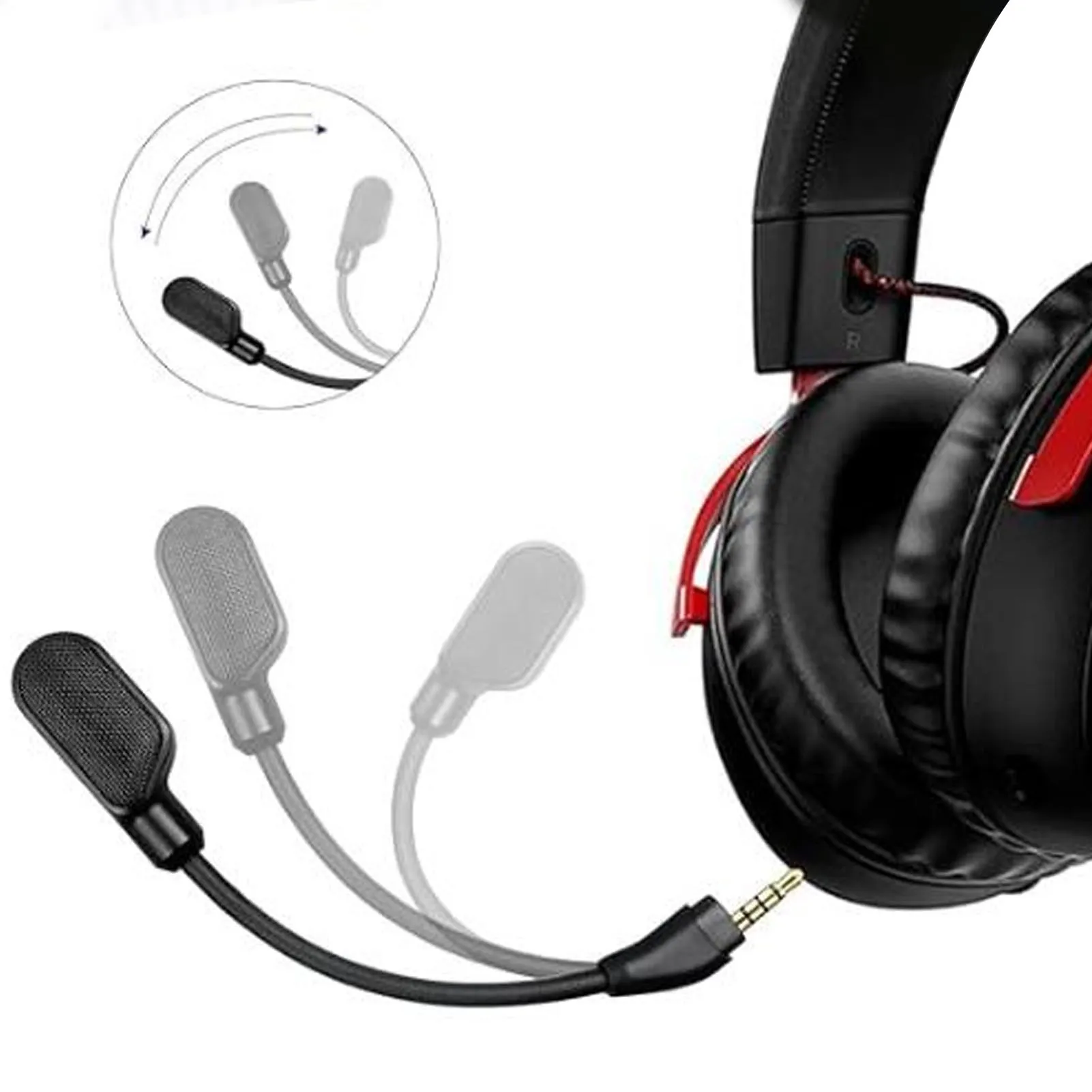 Gaming Headphone Mic Microphone Replacement for HyperX Cloud III Noise Canceling LED Indicator Flexible Gaming Headphone Mic
