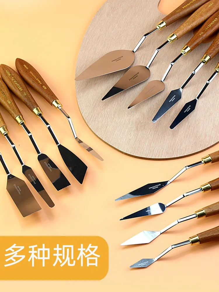 Stainless Steel Art Scraper Acrylic Paint Heavy Color Oil Pastel Special Small Pointed Texture Knife