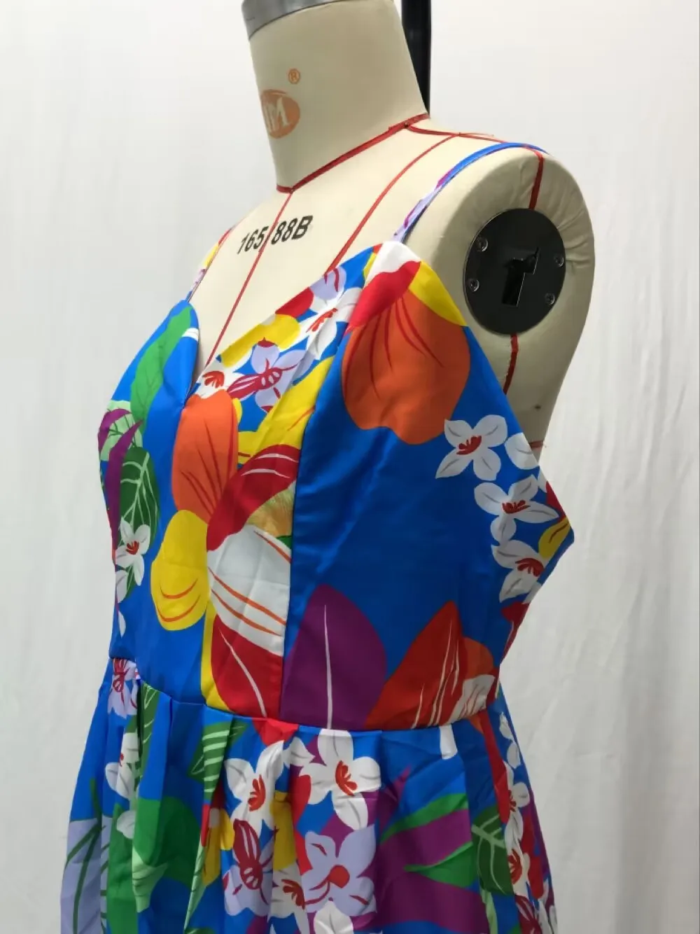 Color Flower Print Spaghetti Strap Evening Dresses Women Temperament Sexy V-neck Backless Beach Vacation Party Long Dress Female