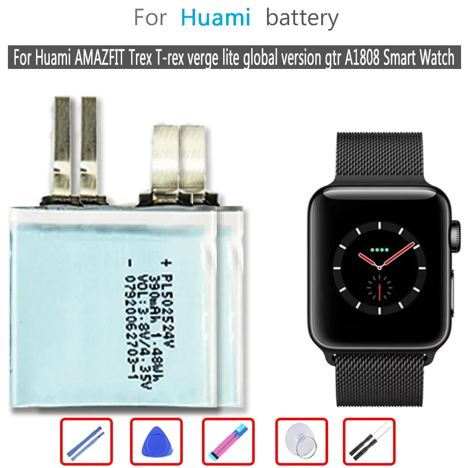Batteria Per Huami Amazfit T-Rex Pro/Res Sport 2/Verge Lite Global/Stratos Ii 2 A1609/Per Amazfit Ares Bip Gtr/Orologio Sportivo