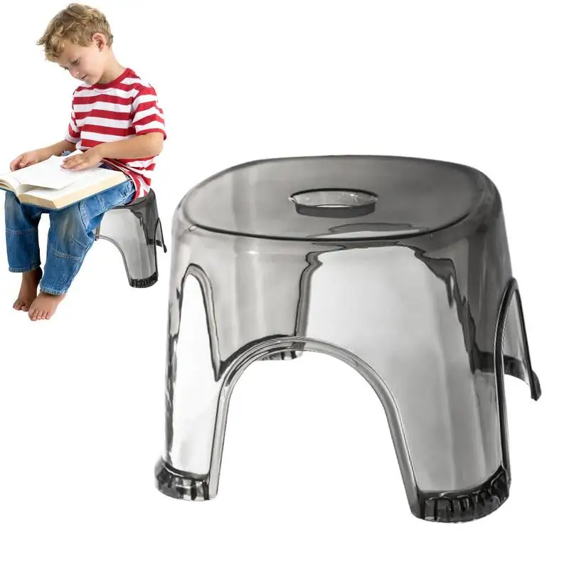 

Bathroom Bath Stool Non-Slip Transparent Shoe Change Stool Toilet Thickened Plastic Bench Low Stool Multi-purpose Bench