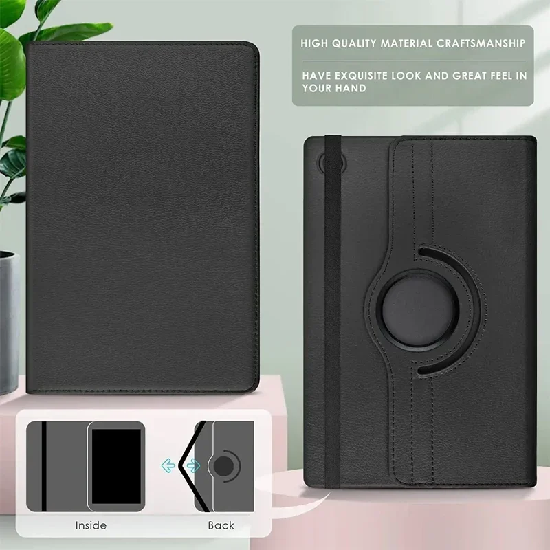 Elegant 360° Rotating Leather Stand Tablet Case - 8.7 Inch