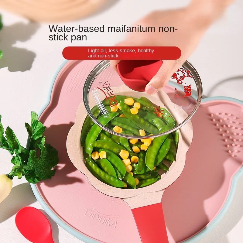 Cartoon Petal Baby Supplementary Food Pot Medical Stone Fish Cake Pots Multi Functional Cooking Integrated Baby Non Stick Pans 2
