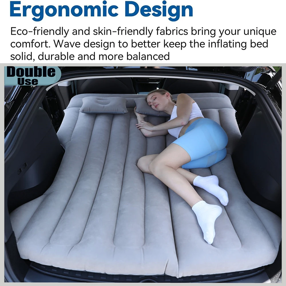 Car Air Inflation Mattress For Tesla Model Y Auto SUV Trunk Inflatable Pad Folding Sleeping Mat Air Bed Travel Camping Nap
