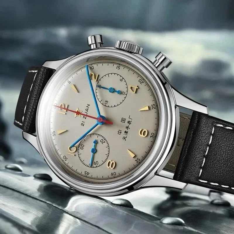นาฬิกาวินเทจ 42 มม. นักบิน กันน้ำ ฟังก์ชัน Chronograph