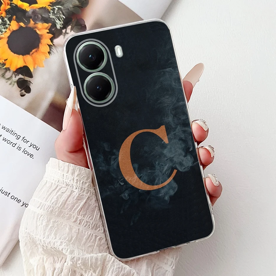 Luxury Letters Clear Silicone Slim Phone Case