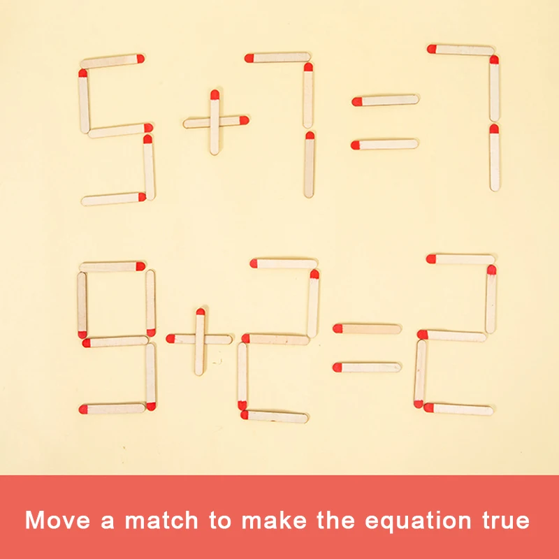 1Set Matchstick Puzzle Games Montessori Match Stick Educational Toy Math Toys IQ Brain Teaser Puzzles Early Educational Toys 4