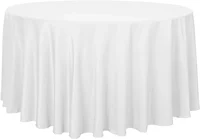 145-335cm Round Satin Tablecloths White Overlay Cover Smooth Fabric for Wedding Event Banquets Hotel Buffet Table Cloth Decor 2