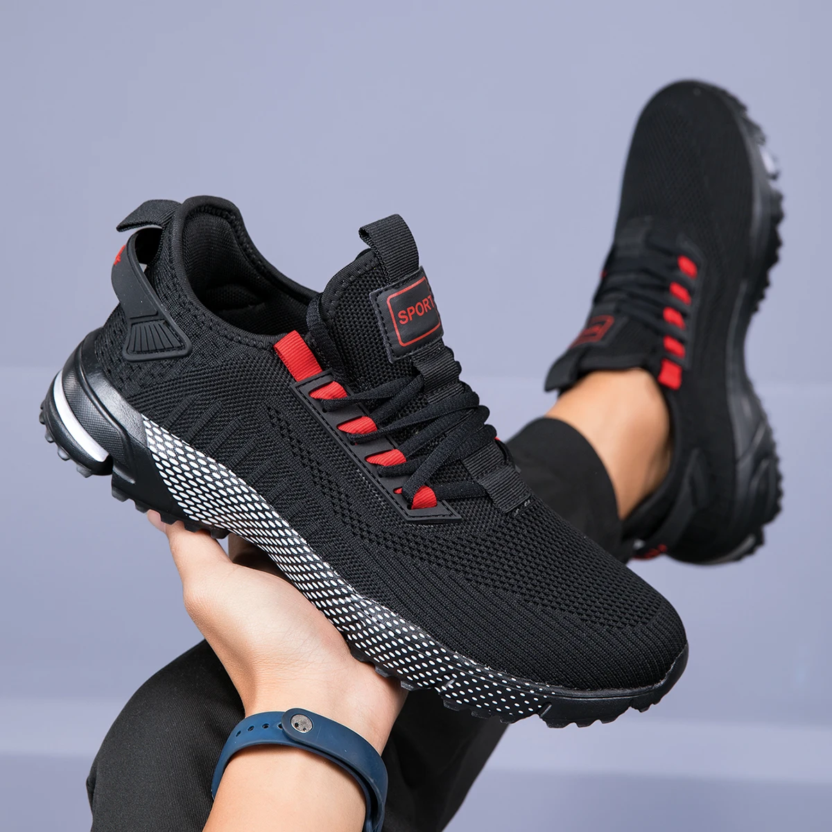 YRZL lightweight men’s athletic training shoes non‑slip running sneakers6