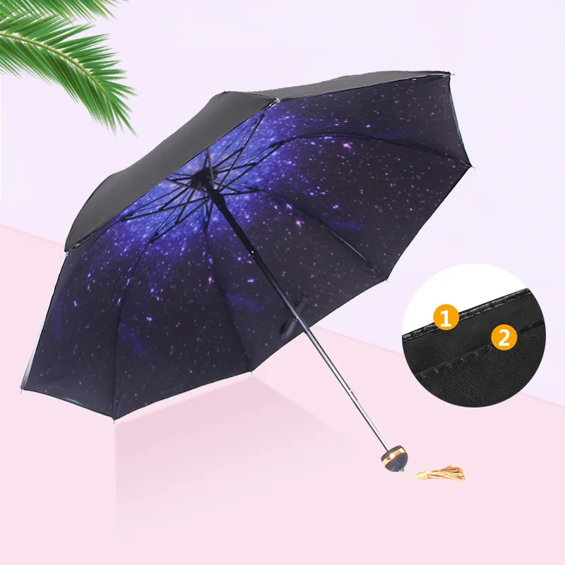 

Зонт двухслойный складной для мужчин и женщин, креативный уличный аксессуар от солнца, с защитой от УФ излучения