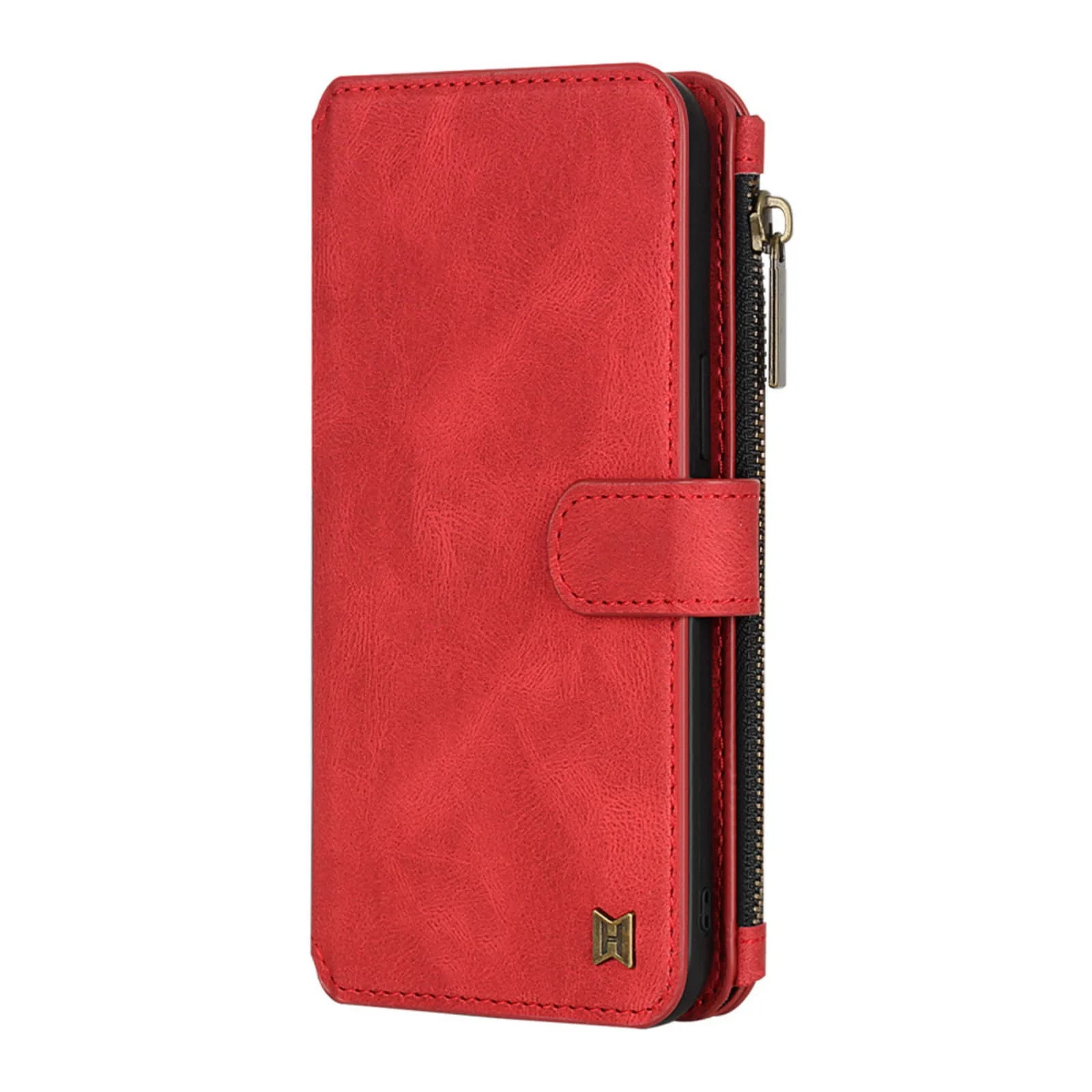Luxury Detachable Wallet PU Leather Case with Zipper and Multi-Card Holder
