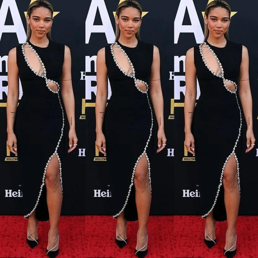 Celebrity Red Carpet Dress Black Color Women Sexy Strapless Bodycon Long Dress Rayon Bandage Elegant Evening Party Outfit